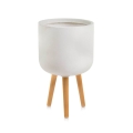Polnix donica ceramiczna na drewnianych nogach - Retro