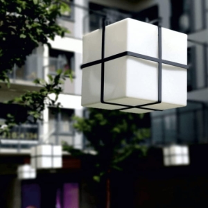 Biała lampa LED wisząca sześcian Micante mBOX Premium