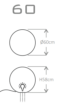 Lampa stojąca kula Micante mBALL 60 - schemat