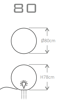Lampa stojąca kula Micante mBALL 80 - schemat