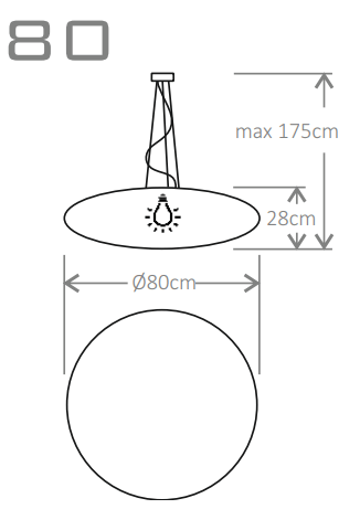 Lampa wisząca Micante Ufo 80 - schemat