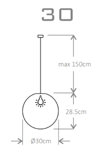 Lampa wisząca Micante mBALL 30 - schemat