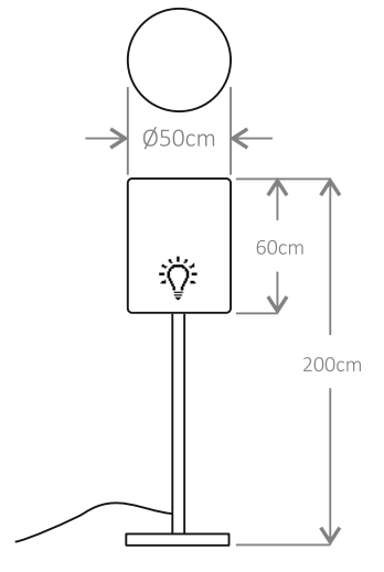 Lampa stojąca na nodze Micante Gioia - schemat